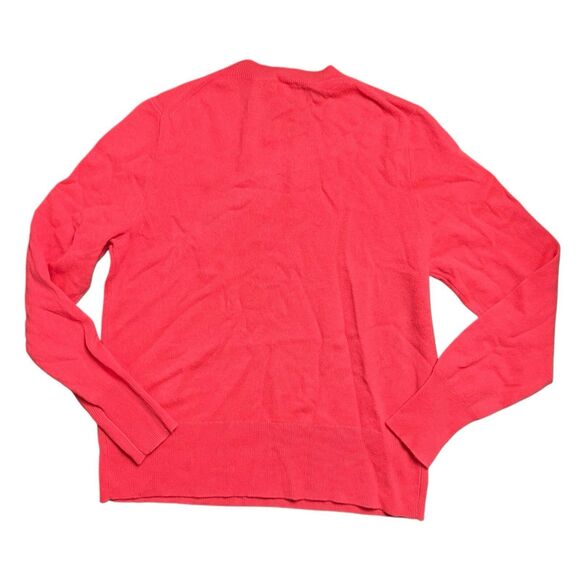 J Crew Sweater M Pink Cashmere Classic-fit Crewneck BA400 Neon Bright Soft New - Picture 9 of 10